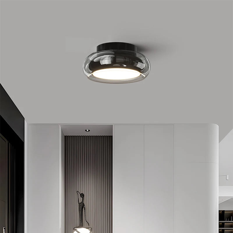 Nowoczesny Plafon Lampa Sufitowa ze Szklanym Kloszem