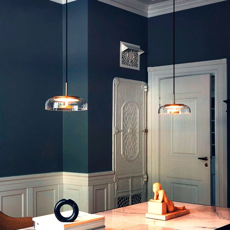 Nowoczesna Lampa Wisząca ze Szklanym Kloszem
