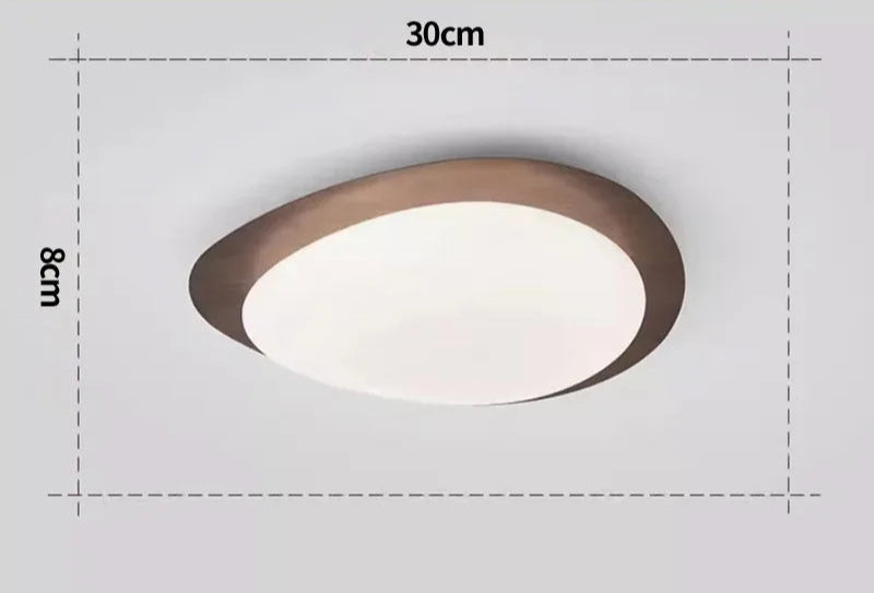 Nowoczesna Lampa Sufitowa LED z Drewnianym Akcentem
