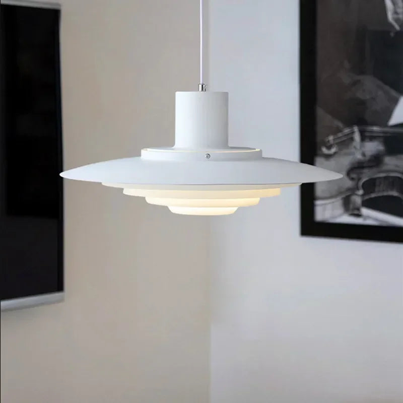 Retro Lampa Wisząca z Aluminium – Warstwowa Lampa LED