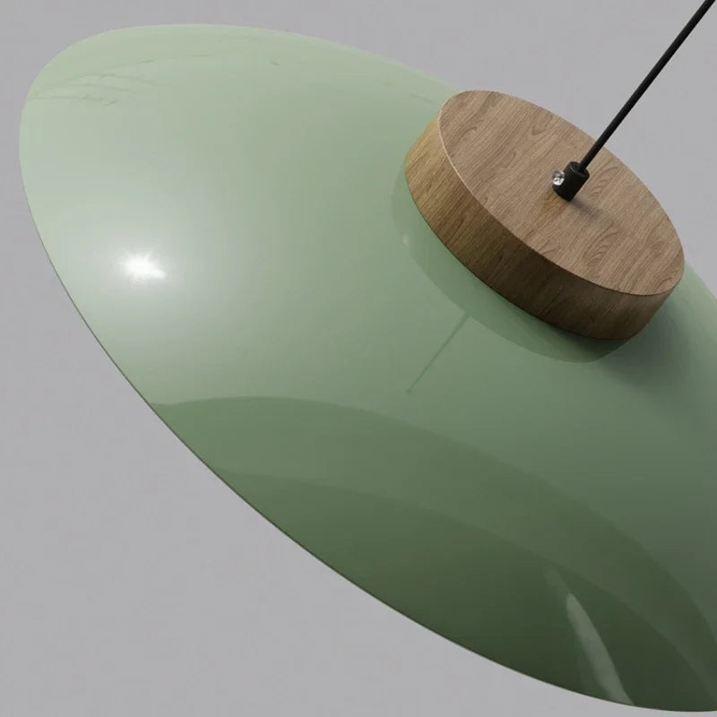 Nowoczesna Szklana Lampa Wisząca – Minimalistyczny Design z Drewnianym Akcentem