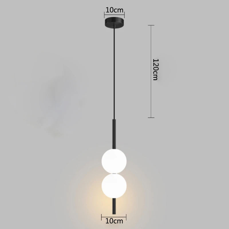 Nowoczesna złota lampa wisząca z kloszem kulistym | Minimalistyczna lampa sufitowa LED