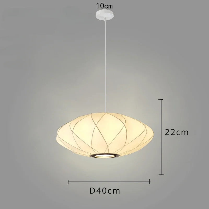Nowoczesna Lampa Wisząca z Tkaninowym Kloszem