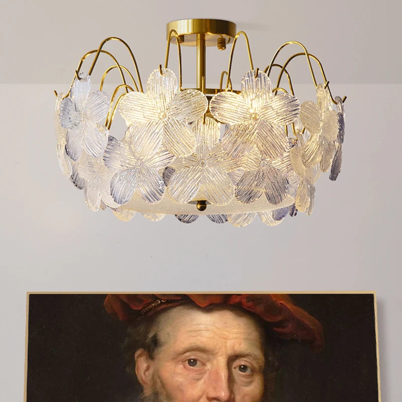 Elegancka Lampa Wisząca Żyrandol w Kwiatowym Stylu