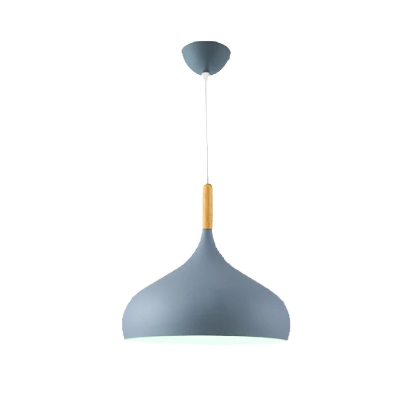 Nowoczesna lampa wisząca o zaokrąglonym kształcie