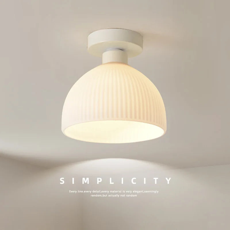 Nowoczesna Lampa Plafon Sufitowy z Mlecznego Szkła