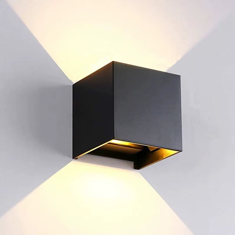 Nowoczesny wodoodporny kinkiet LED lampa ścienna w formie kostki