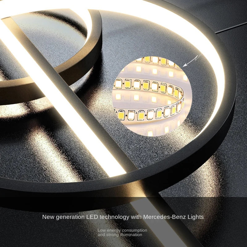 Nowoczesna lampa wisząca LED – geometryczny design, oświetlenie sufitowe do salonu i jadalni