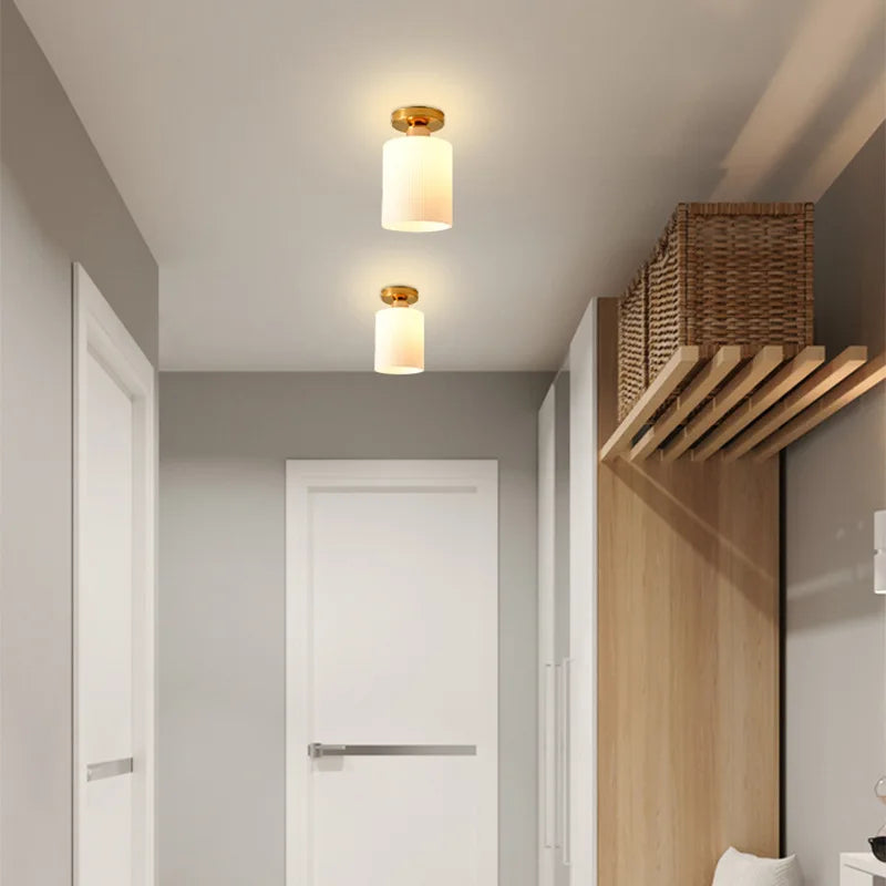 Nowoczesna Lampa Plafon Sufitowy z Mlecznego Szkła