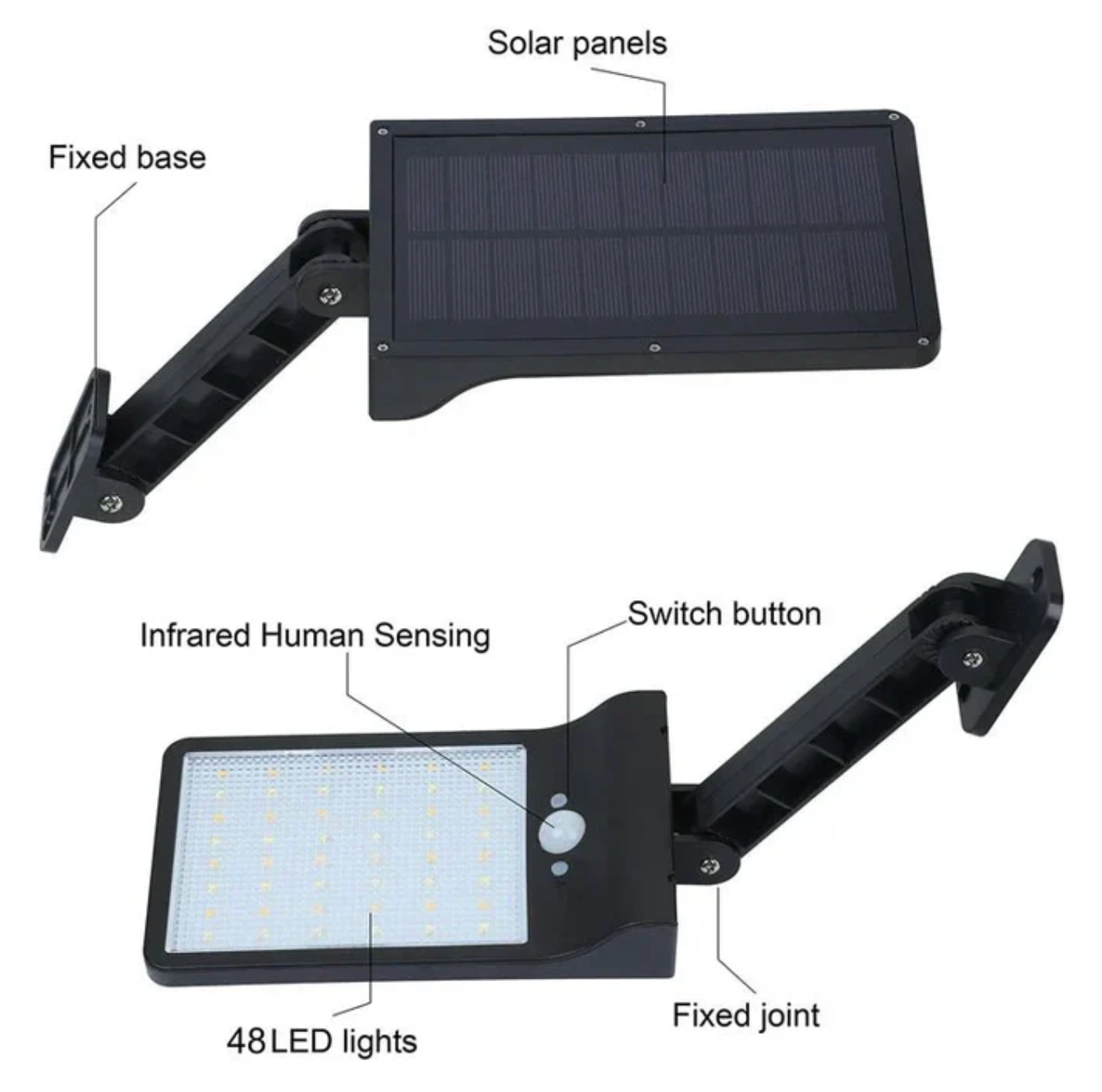 Solarna lampa ścienna LED z czujnikiem ruchu – regulowane oświetlenie zewnętrzne 6500K