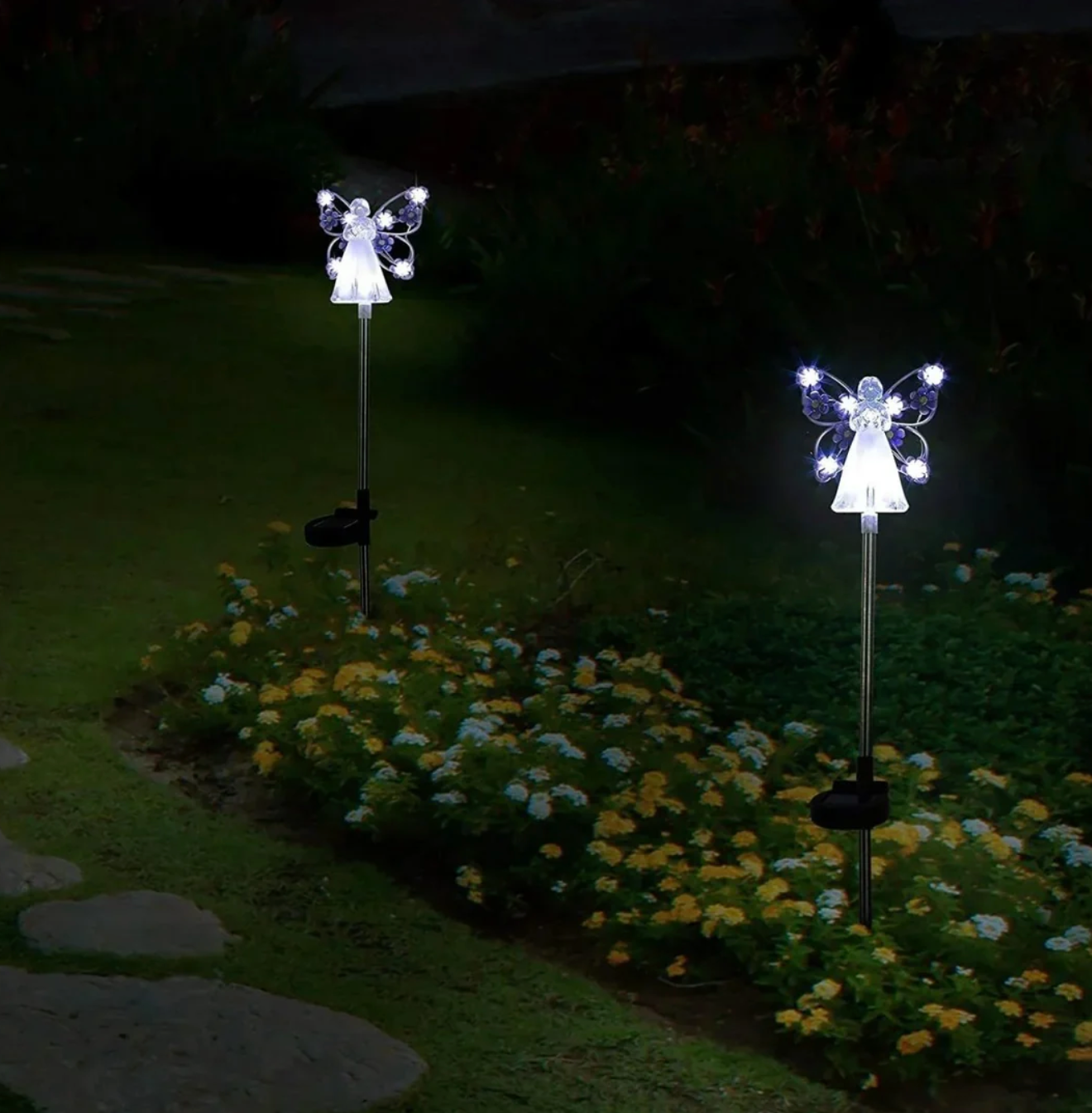 Solarna lampka ogrodowa LED anioł – dekoracyjna figurka świetlna do ogrodu i na grób