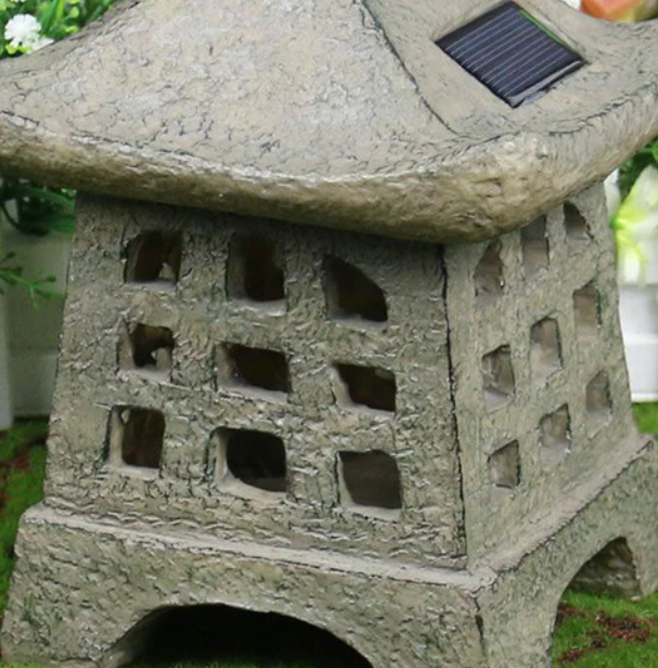 Solarna lampa ogrodowa LED pagoda – dekoracyjna latarnia japońska do ogrodu i na taras