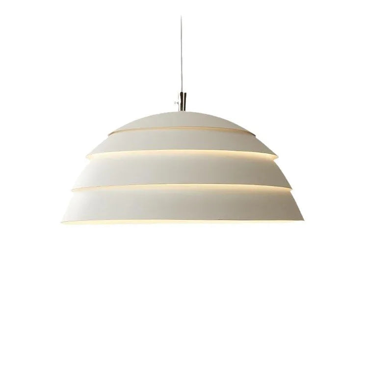 Nowoczesna lampa wisząca czarna metalowa „Warstwowa Kopuła” – styl industrialny loft LED
