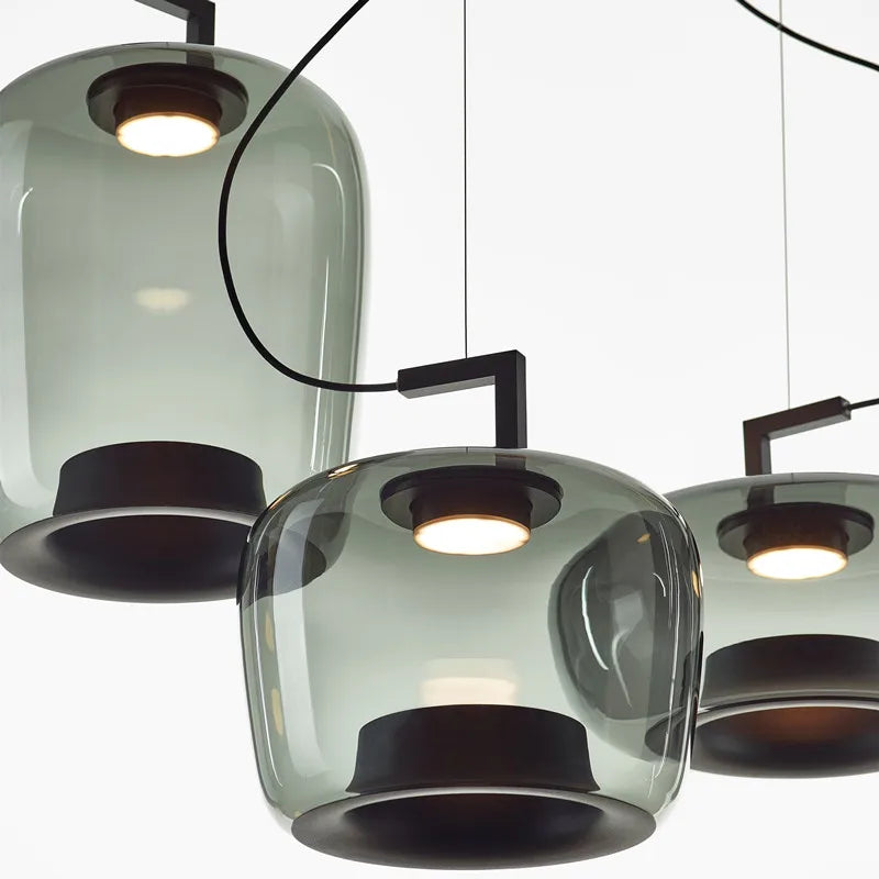 Nowoczesna Lampa Wisząca LED ze Szkła Dwustronnego