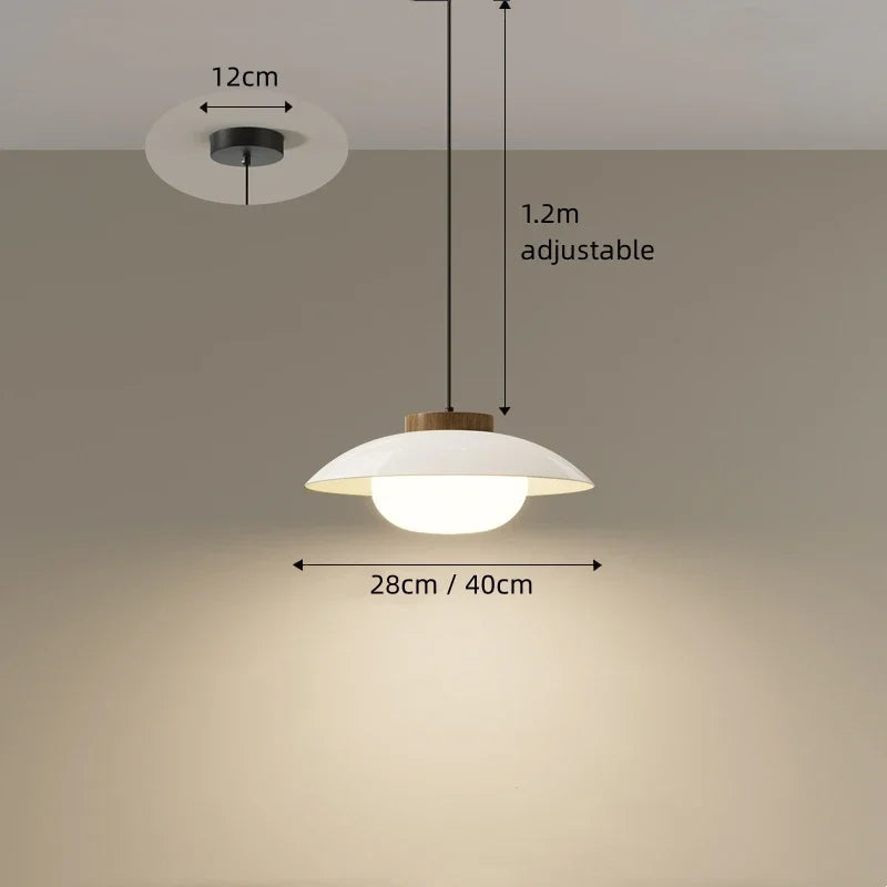 Nowoczesna Szklana Lampa Wisząca – Minimalistyczny Design z Drewnianym Akcentem