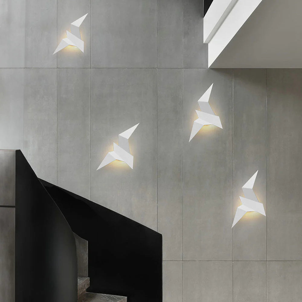 Nowoczesna lampa ścienna LED origami ptak – kinkiet dekoracyjny