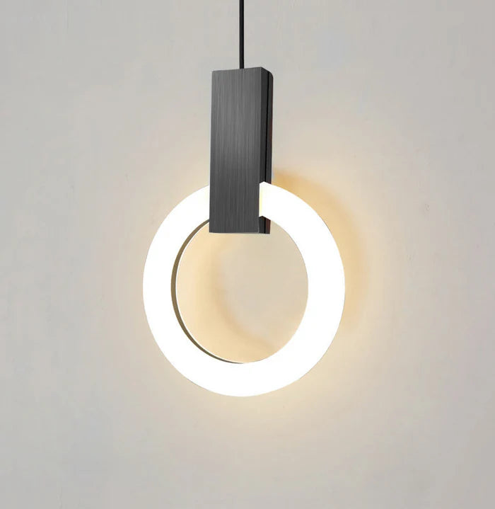 Nowoczesna lampa wisząca LED złoty pierścień