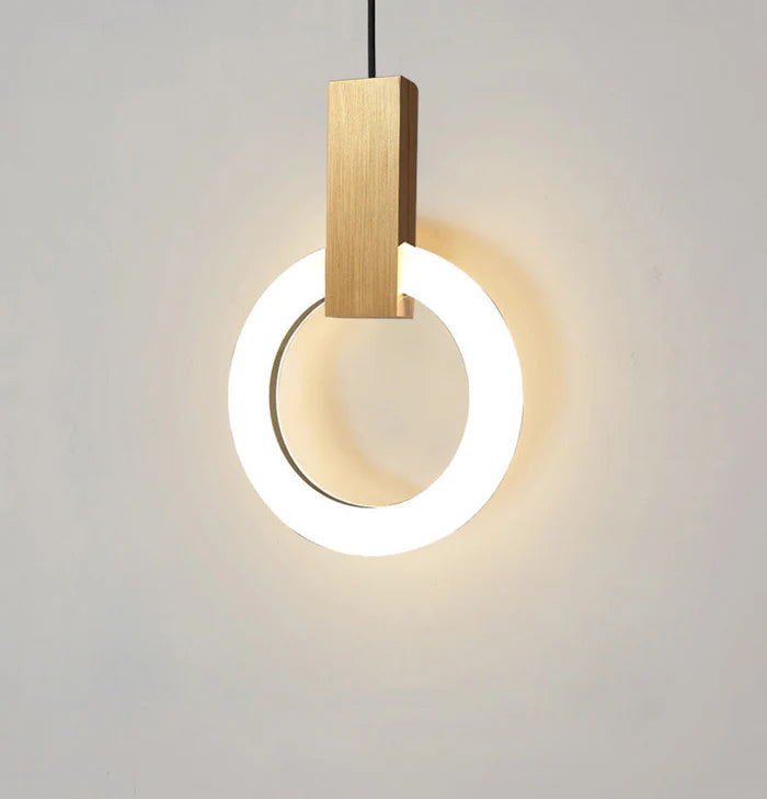 Nowoczesna lampa wisząca LED złoty pierścień
