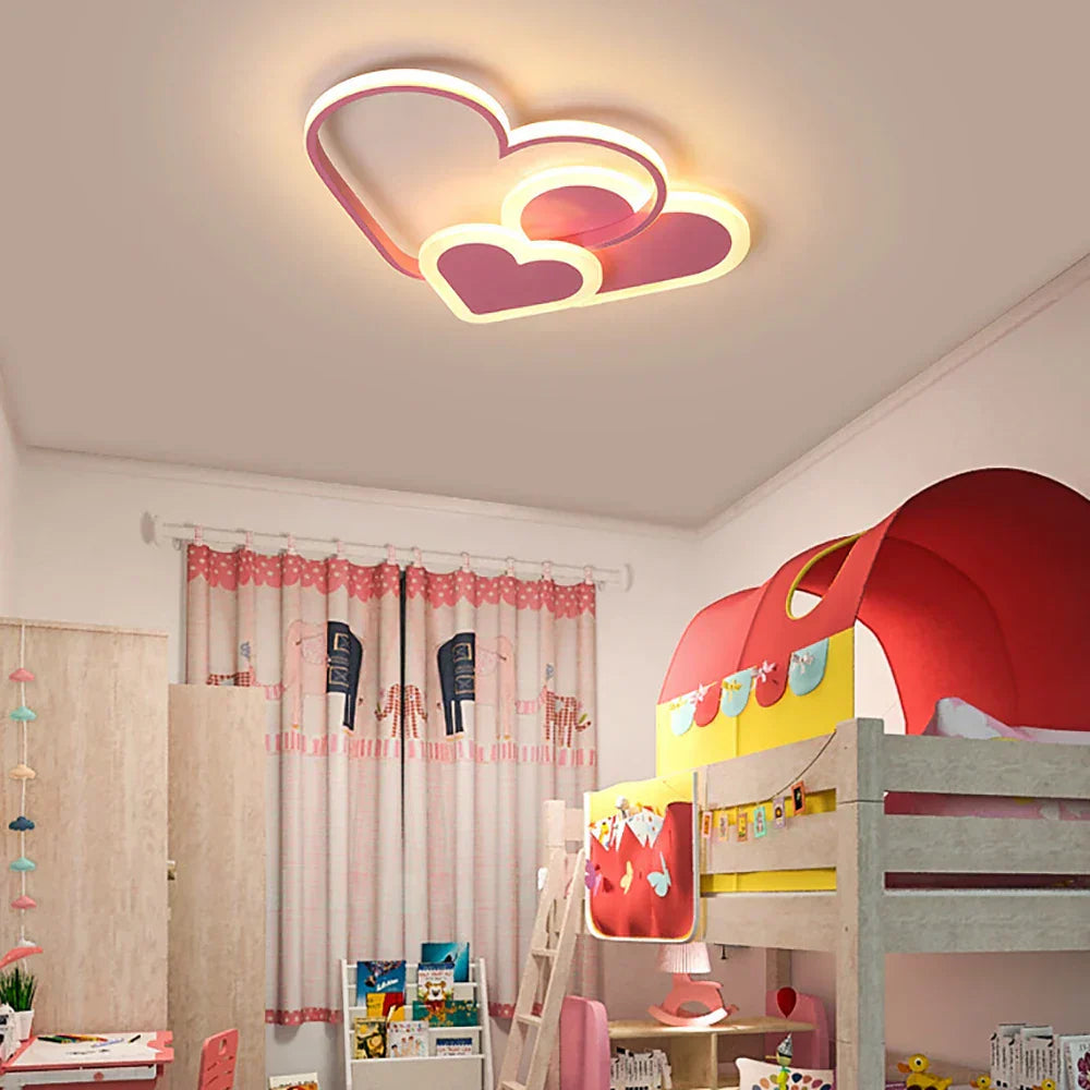 Nowoczesna Lampa Sufitowa LED w Kształcie Serc do Pokoju Dziecięcego