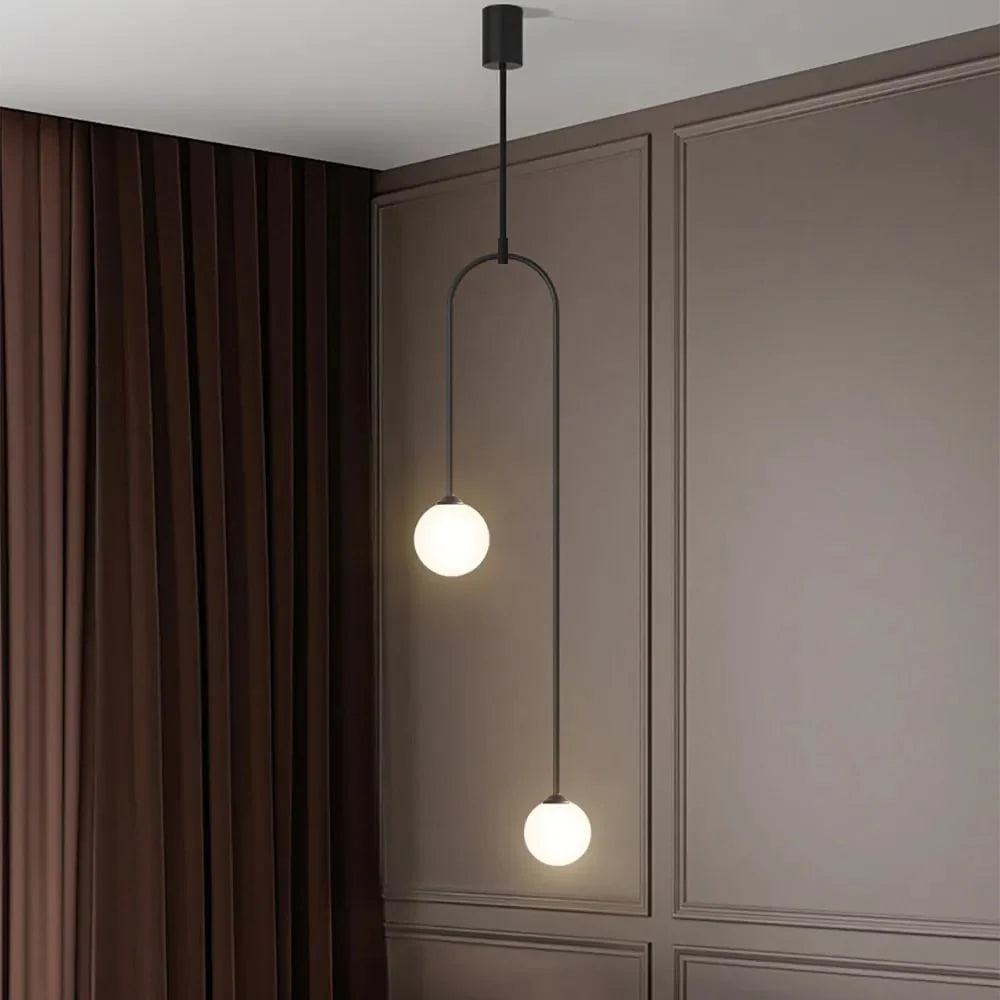 Nowoczesna Lampa Wisząca LED – Minimalistyczny Design z Kulistymi Kloszami