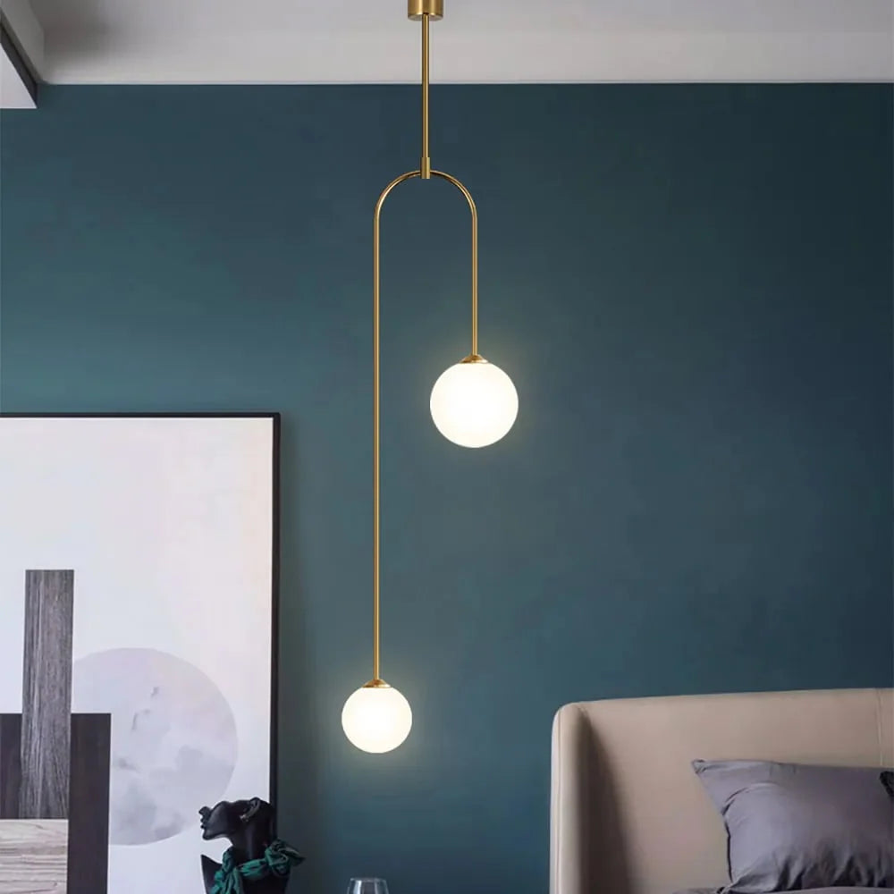 Nowoczesna Lampa Wisząca LED – Minimalistyczny Design z Kulistymi Kloszami