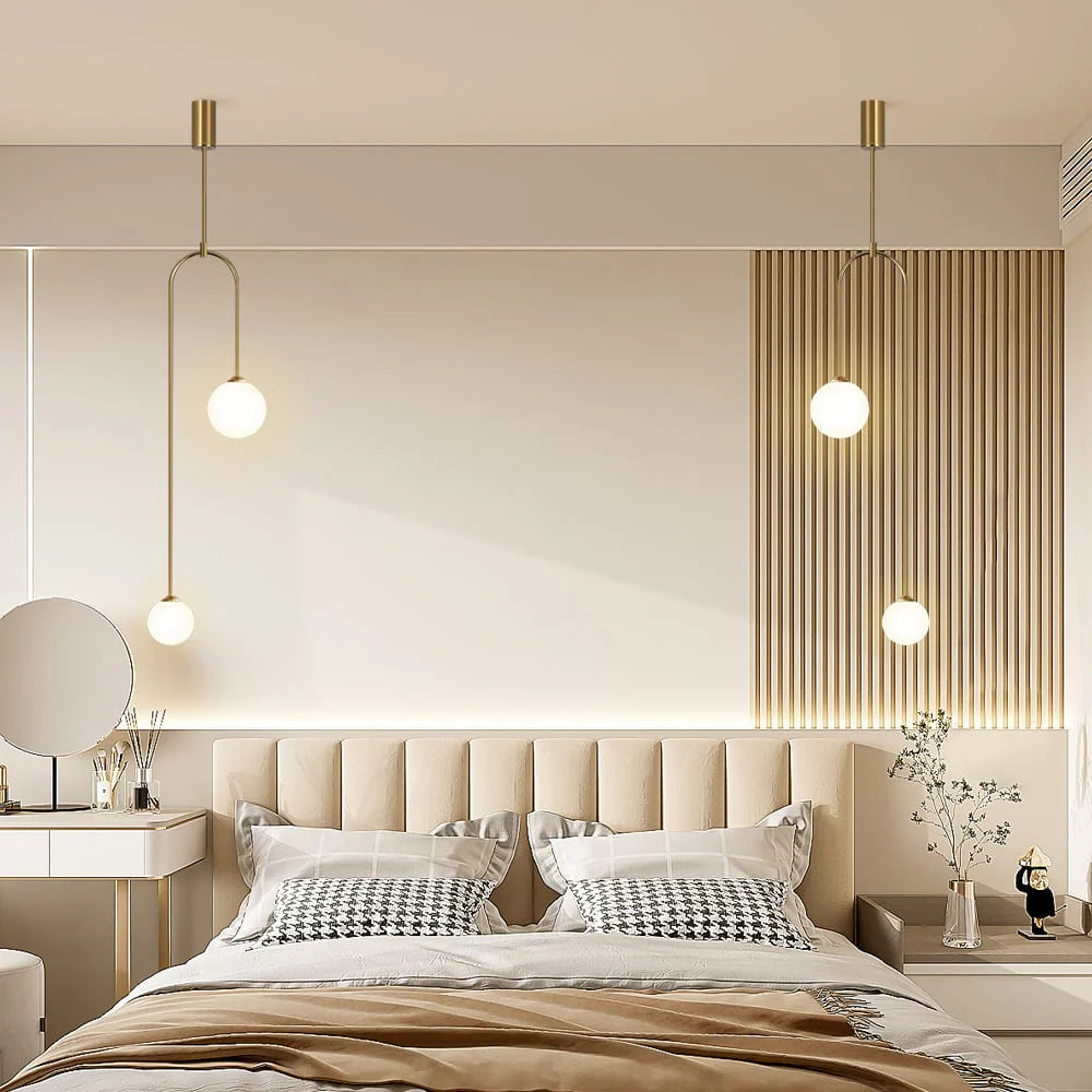 Nowoczesna Lampa Wisząca LED – Minimalistyczny Design z Kulistymi Kloszami