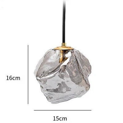 Nowoczesna Lampa Wisząca z Nieregularnym Szklanym Kloszem