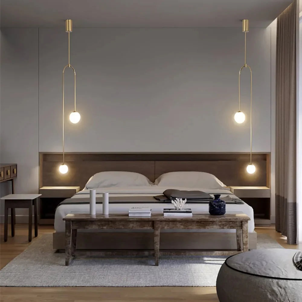 Nowoczesna Lampa Wisząca LED – Minimalistyczny Design z Kulistymi Kloszami