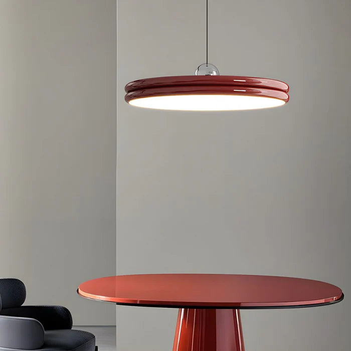 Nowoczesna Lampa Wisząca w Kształcie Dysku – Minimalistyczne Oświetlenie LED do Jadalni i Salonu