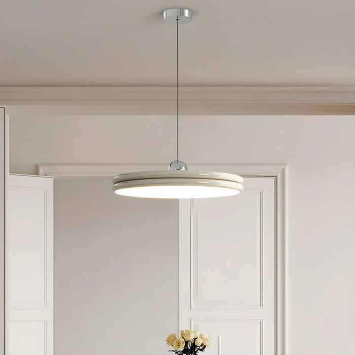 Nowoczesna Lampa Wisząca w Kształcie Dysku – Minimalistyczne Oświetlenie LED do Jadalni i Salonu