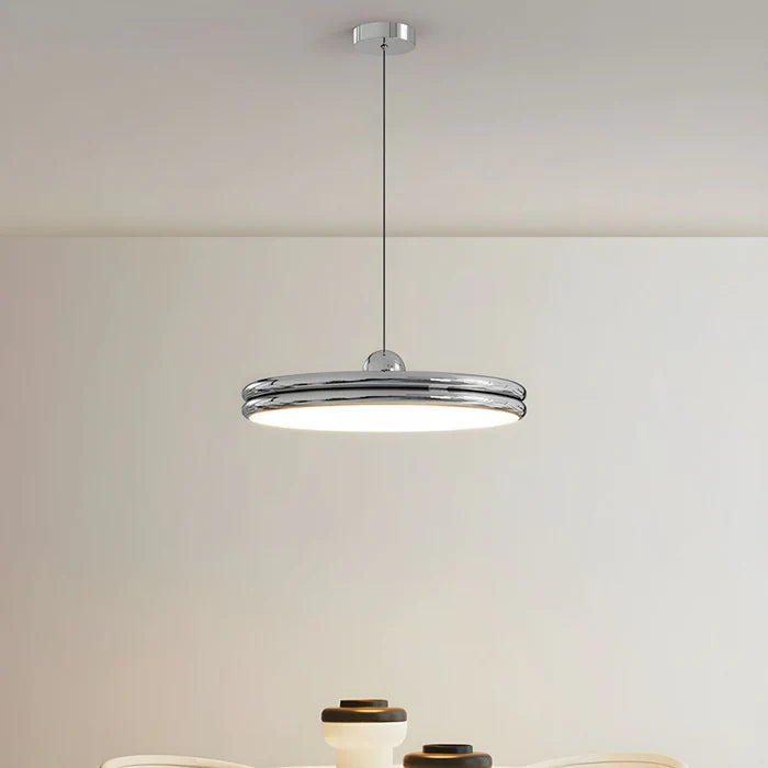 Nowoczesna Lampa Wisząca w Kształcie Dysku – Minimalistyczne Oświetlenie LED do Jadalni i Salonu