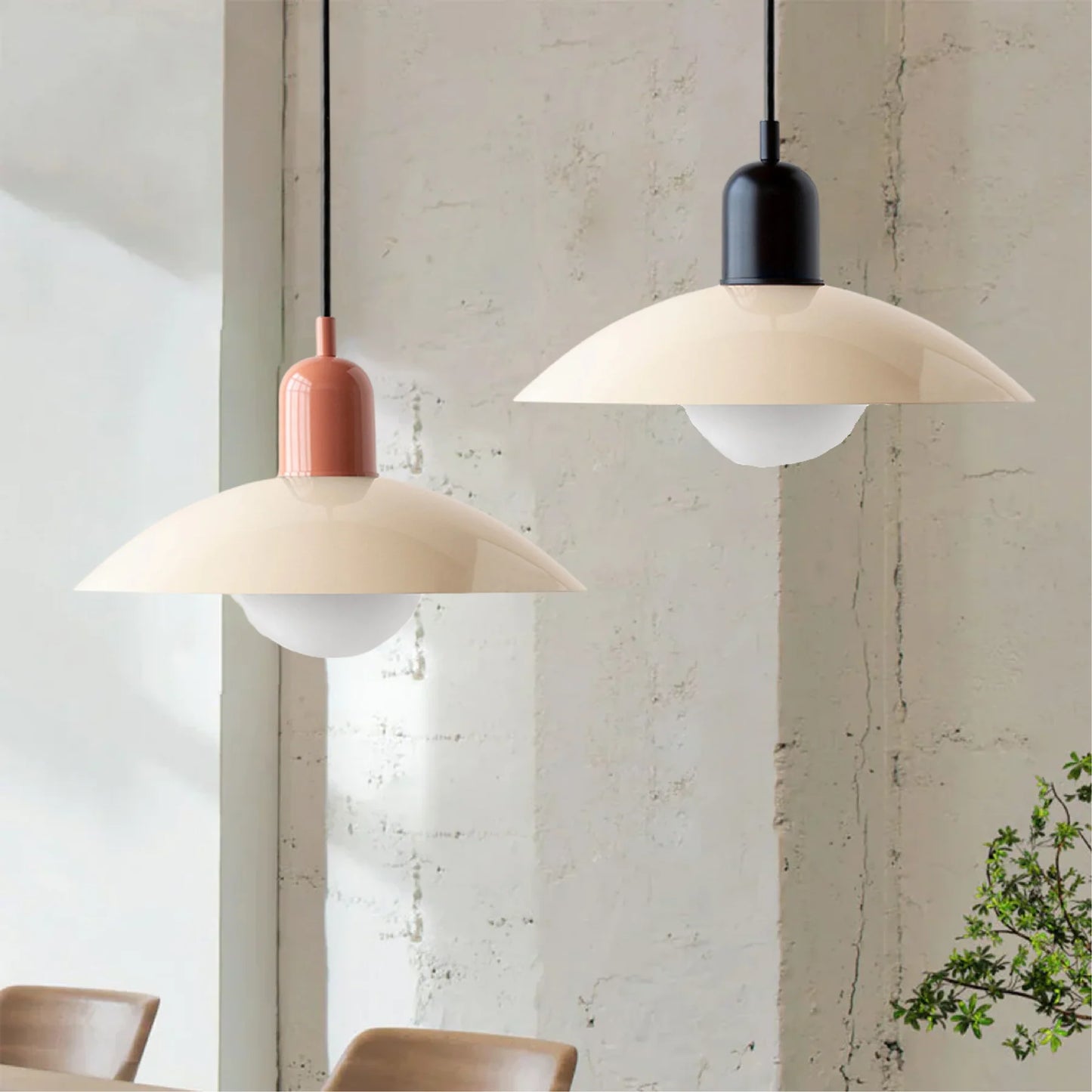 Nowoczesna lampa wisząca z dwukolorowym designem