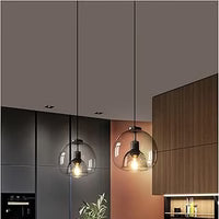 Szklana lampa wisząca – podwójny klosz w industrialnym stylu