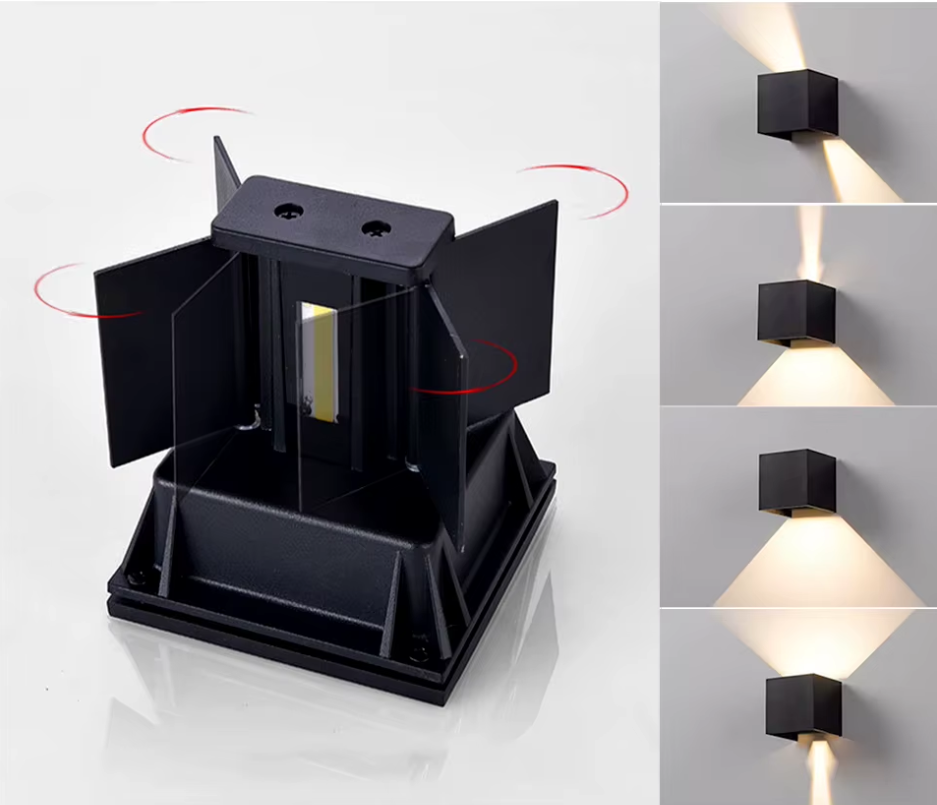 Nowoczesny wodoodporny kinkiet LED lampa ścienna w formie kostki