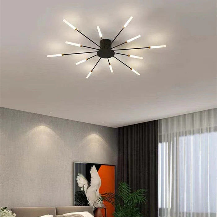 Nowoczesny żyrandol sufitowy LED - minimalistyczny design w stylu promieni słonecznych