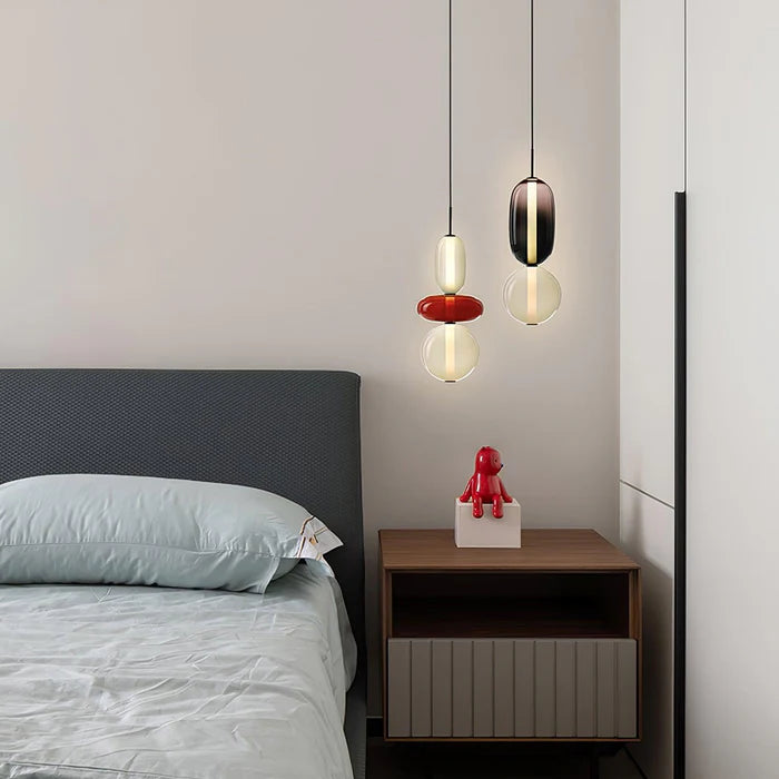 Lampa wisząca ze szkła kandyzowanego