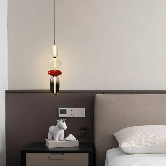 Lampa wisząca ze szkła kandyzowanego