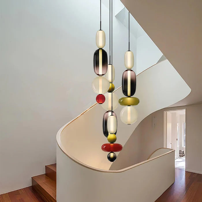 Lampa wisząca ze szkła kandyzowanego