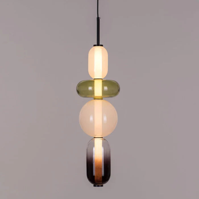 Lampa wisząca ze szkła kandyzowanego