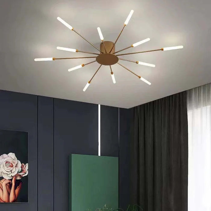Nowoczesny żyrandol sufitowy LED - minimalistyczny design w stylu promieni słonecznych
