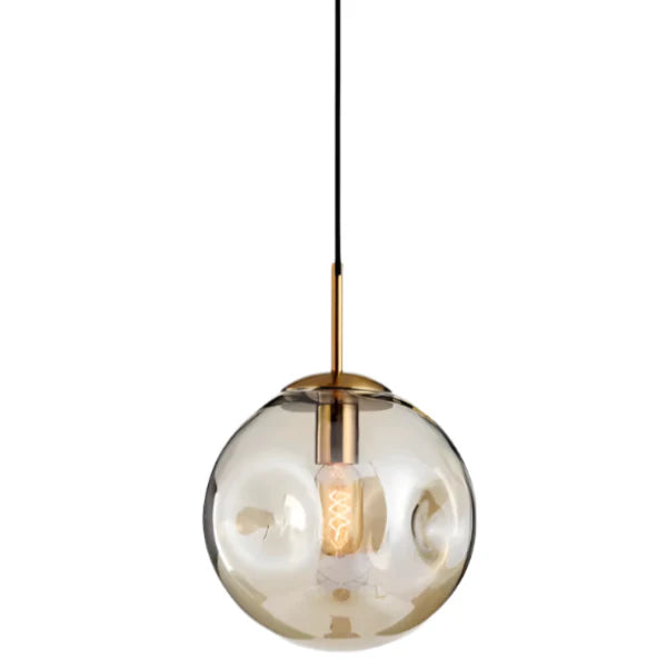 Designerska Lampa Wisząca z Kulistym Szklanym Kloszem