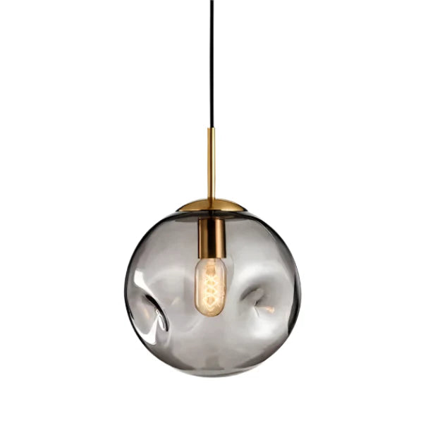 Designerska Lampa Wisząca z Kulistym Szklanym Kloszem