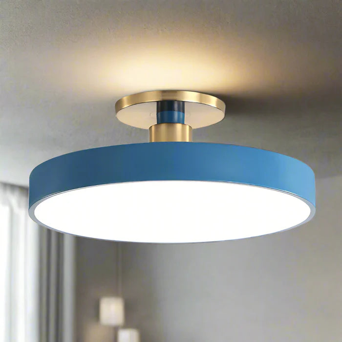 Okrągła lampa sufitowa LED w stylu skandynawskim