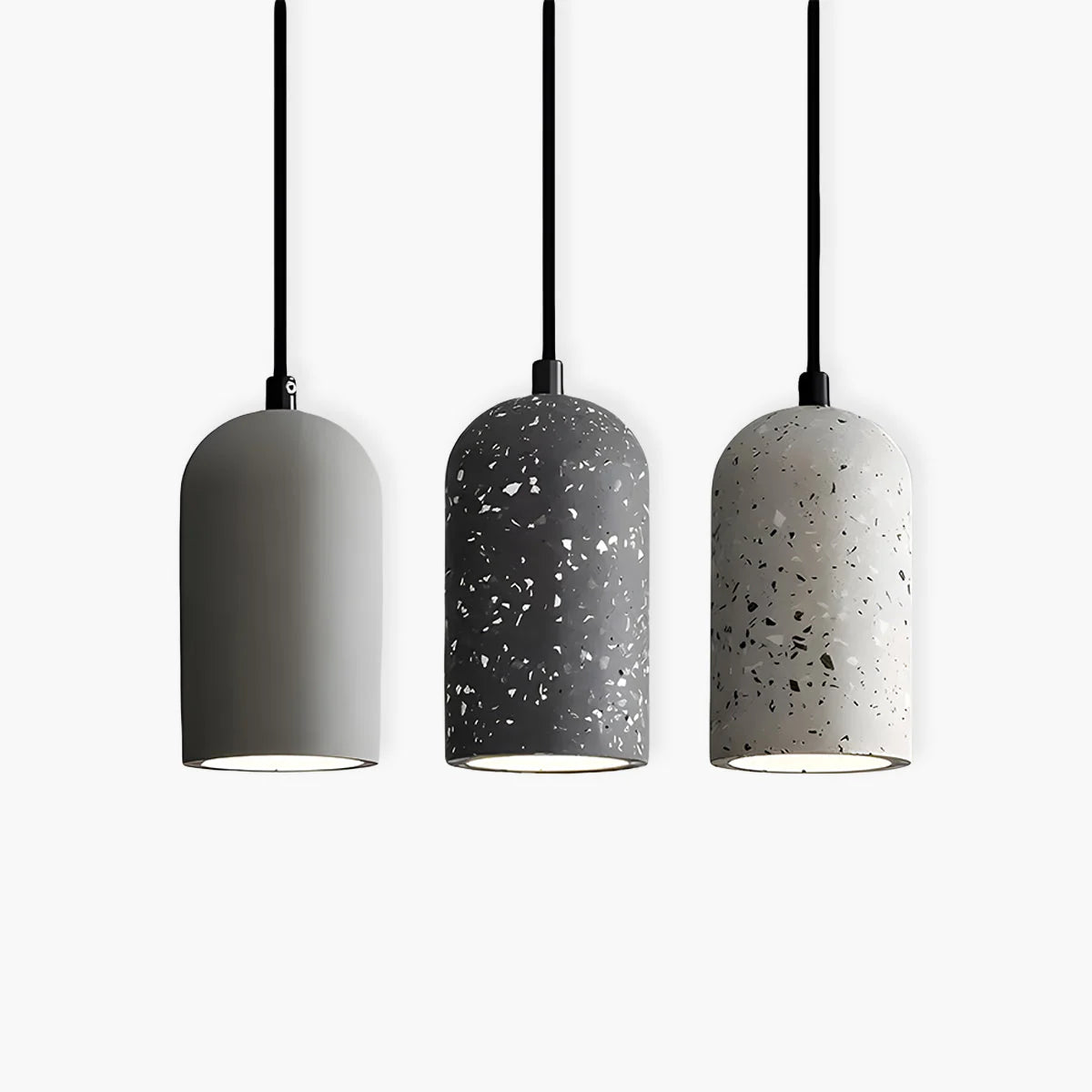 Industrialne Lampy Wiszące z Kloszem Betonowym / Terrazzo – Minimalistyczny Styl Loft