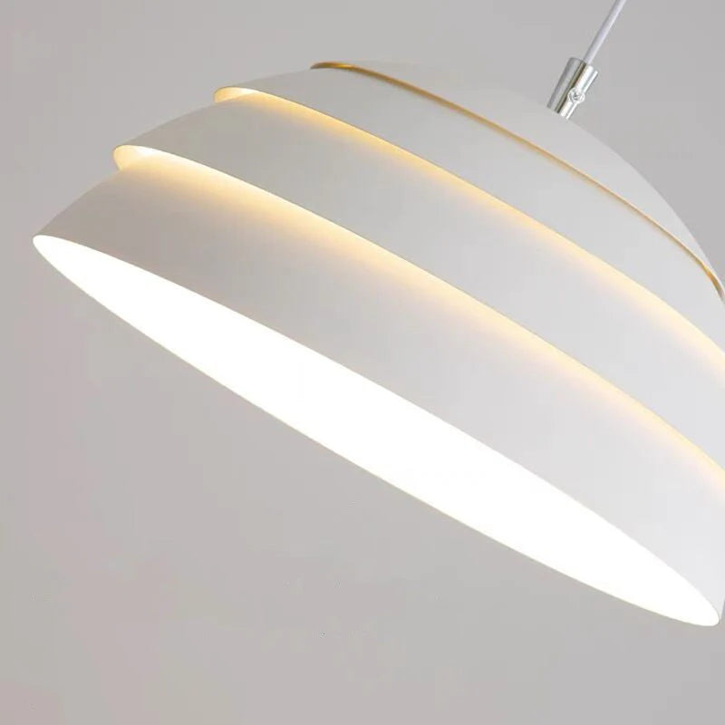 Nowoczesna lampa wisząca czarna metalowa „Warstwowa Kopuła” – styl industrialny loft LED