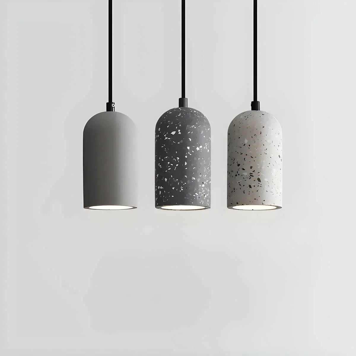 Industrialne Lampy Wiszące z Kloszem Betonowym / Terrazzo – Minimalistyczny Styl Loft