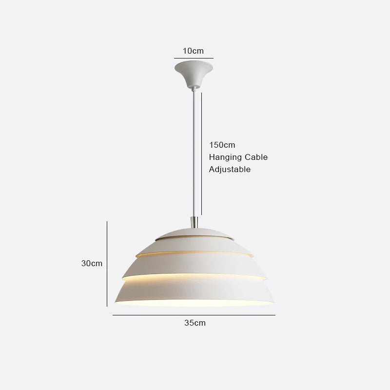 Nowoczesna lampa wisząca czarna metalowa „Warstwowa Kopuła” – styl industrialny loft LED