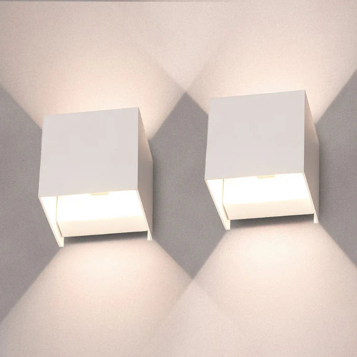 Nowoczesny wodoodporny kinkiet LED lampa ścienna w formie kostki