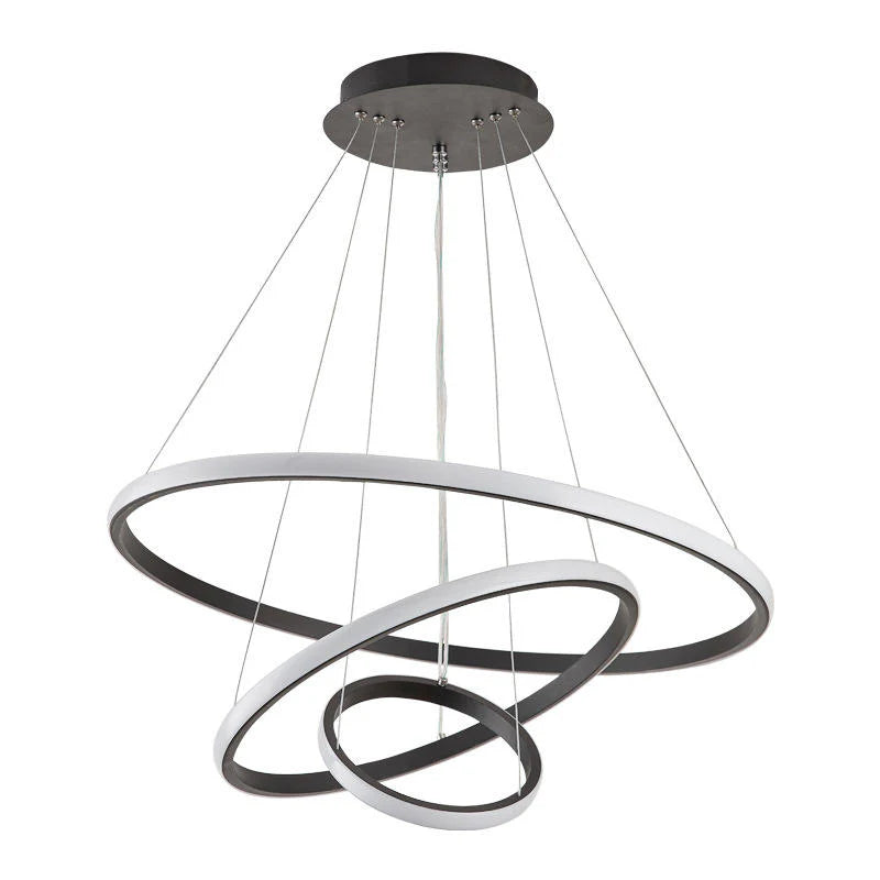 Designerska lampa wisząca LED żyrandol – nowoczesna forma pierścieni 3D