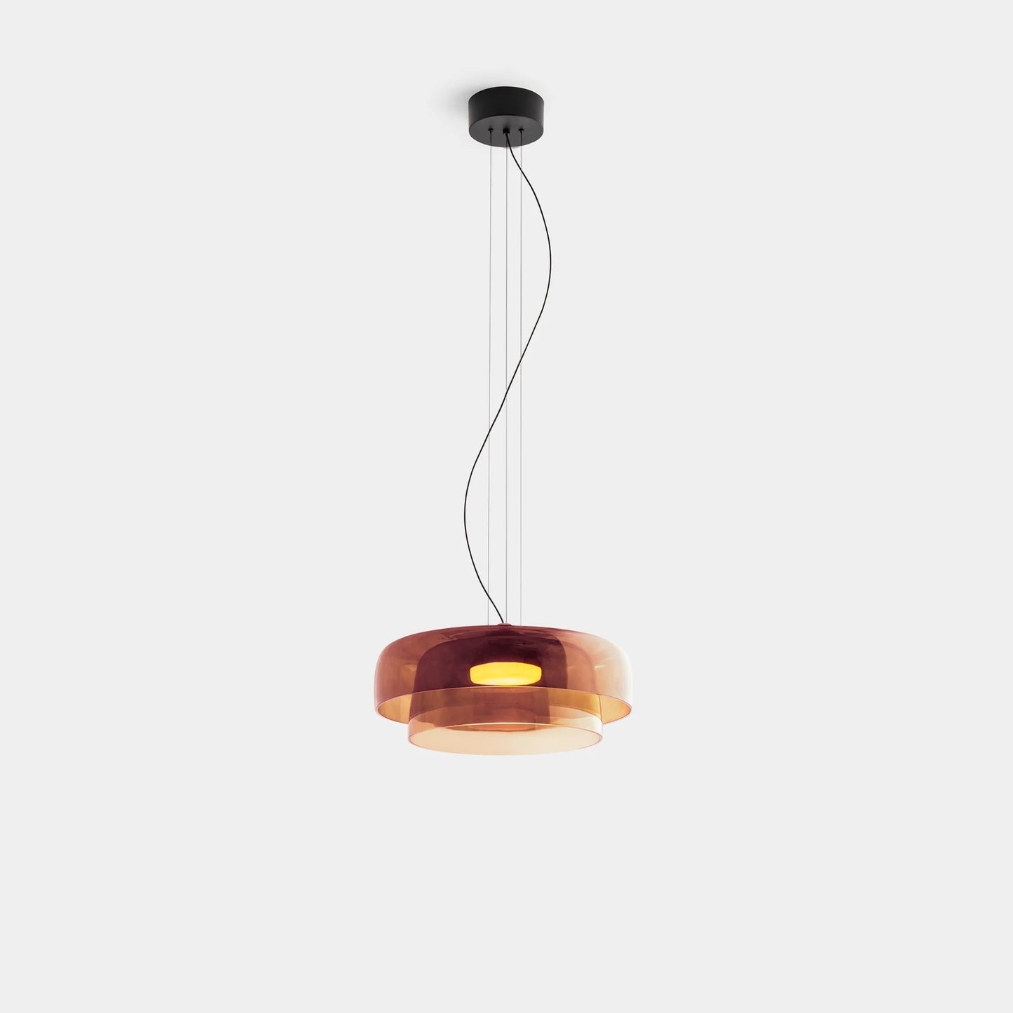 Nowoczesna szklana lampa wisząca z kloszem warstwowym – design inspirowany stylem retro